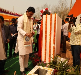 Foundation stone of 150 seats Boys' hostel