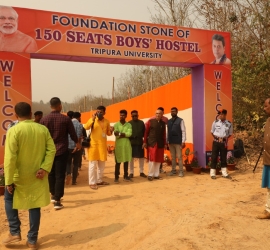 Foundation stone of 150 seats Boys' hostel