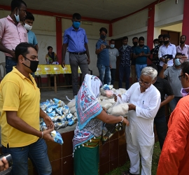 Distribution of food items in the adopted villages 