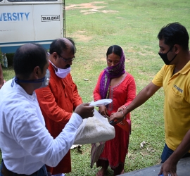 Distribution of food items in the adopted villages 